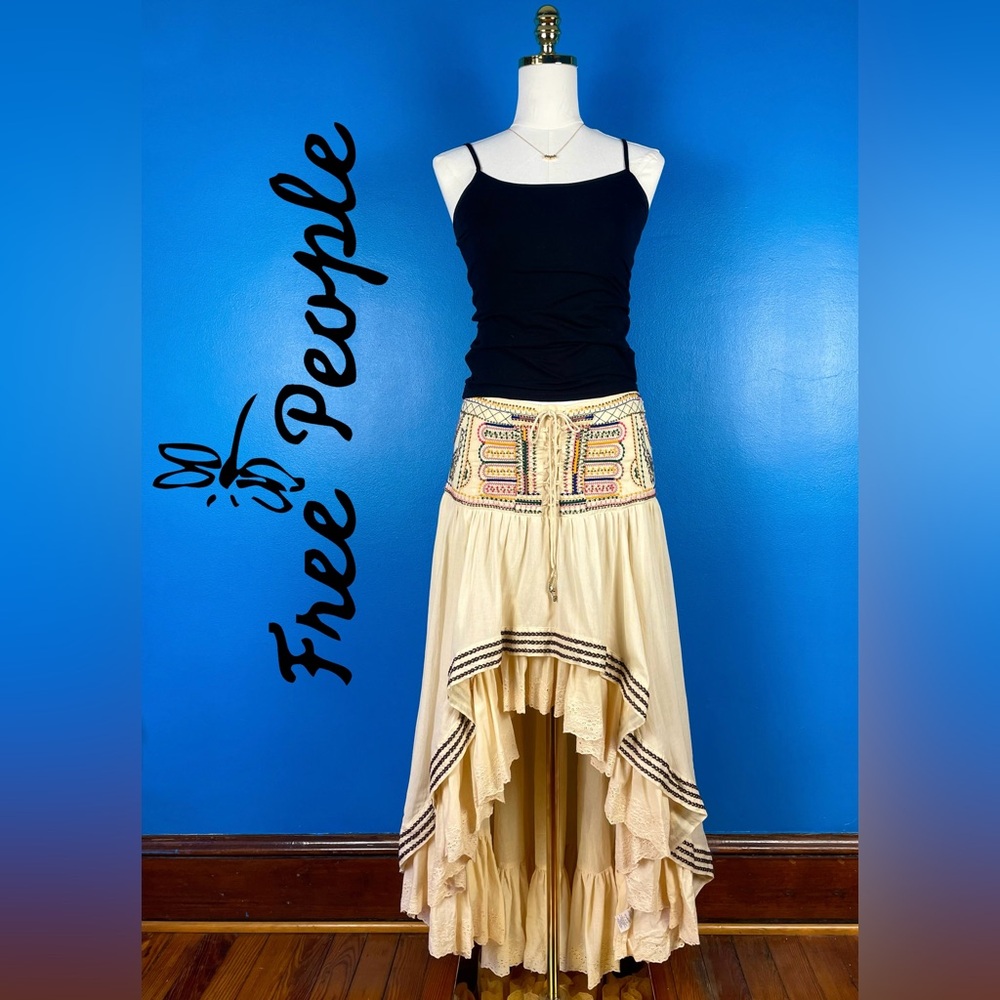 FREE PEOPLE "Rises In The East" High-Low Maxi, NEW WITH TAGS, size 6